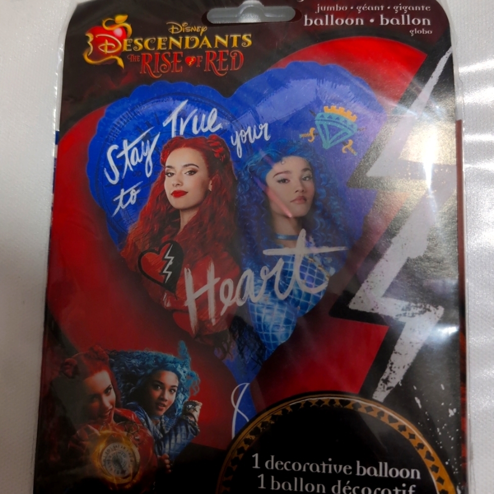 Disney Descendants Heart Balloon - Red and Blue